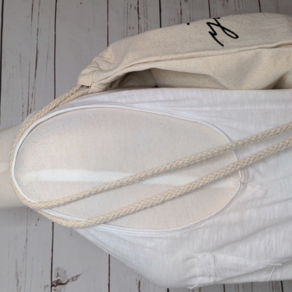 Tom's Unisex Drawstring Natural Canvas Sustainable Eco-Friendly Backpack Bag - Picture 6 of 11